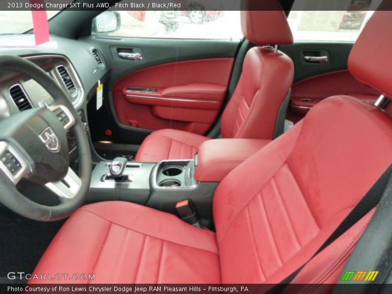 Pitch Black / Black/Red 2013 Dodge Charger SXT Plus AWD