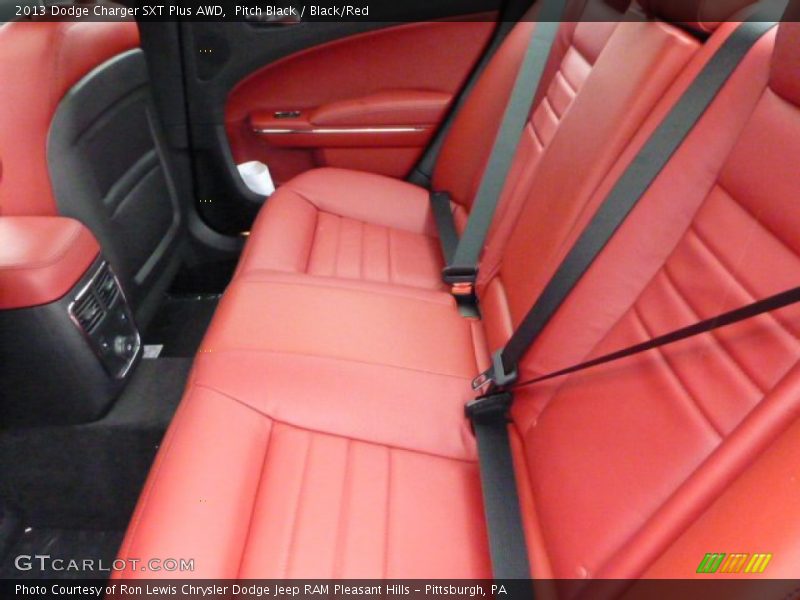 Pitch Black / Black/Red 2013 Dodge Charger SXT Plus AWD