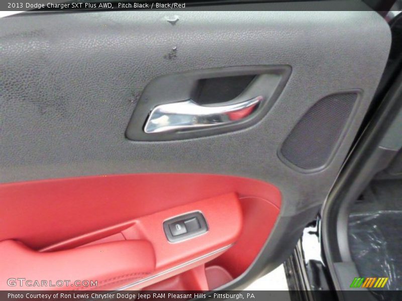 Pitch Black / Black/Red 2013 Dodge Charger SXT Plus AWD