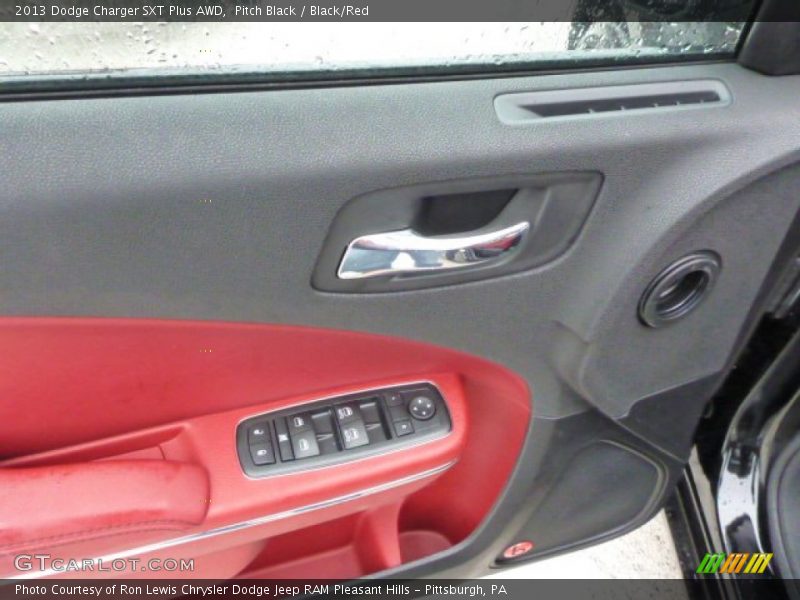Pitch Black / Black/Red 2013 Dodge Charger SXT Plus AWD