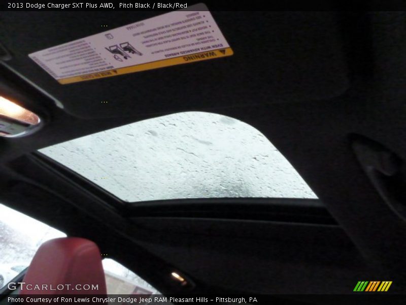 Pitch Black / Black/Red 2013 Dodge Charger SXT Plus AWD