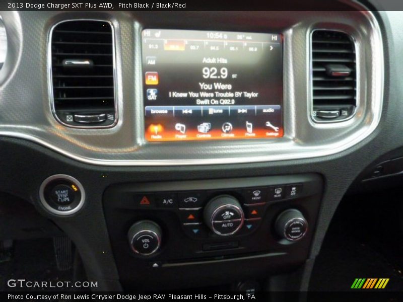 Pitch Black / Black/Red 2013 Dodge Charger SXT Plus AWD