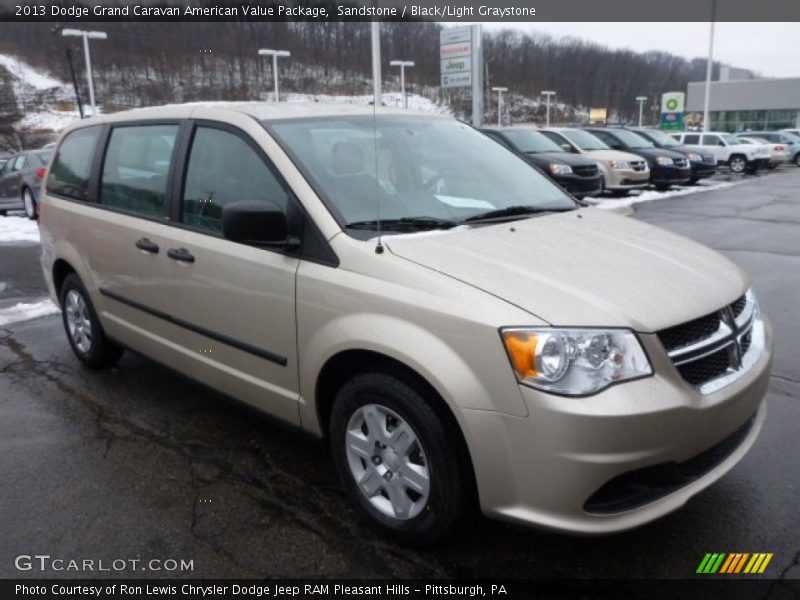 Sandstone / Black/Light Graystone 2013 Dodge Grand Caravan American Value Package