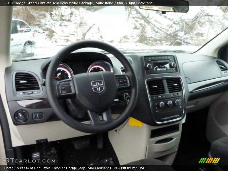 Sandstone / Black/Light Graystone 2013 Dodge Grand Caravan American Value Package