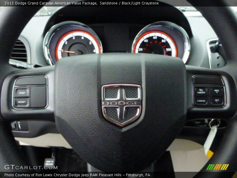 Sandstone / Black/Light Graystone 2013 Dodge Grand Caravan American Value Package