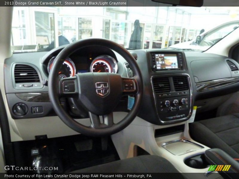 Stone White / Black/Light Graystone 2013 Dodge Grand Caravan SXT
