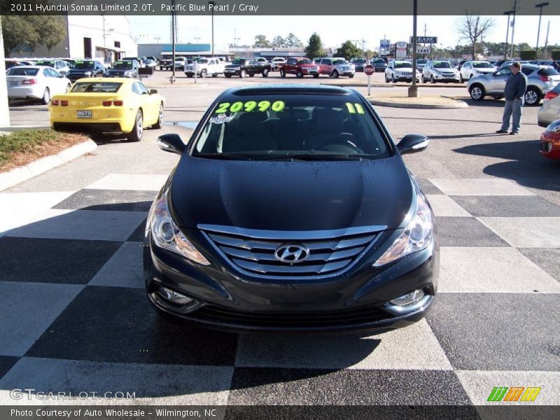 Pacific Blue Pearl / Gray 2011 Hyundai Sonata Limited 2.0T