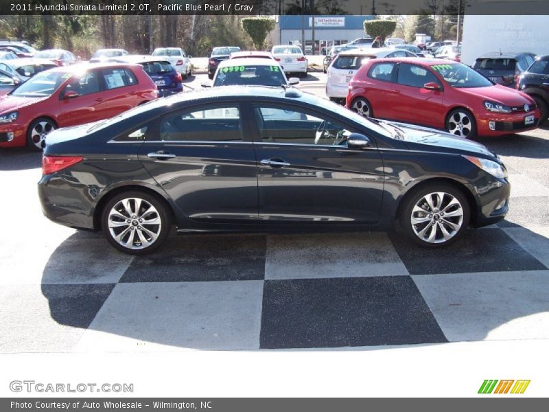 Pacific Blue Pearl / Gray 2011 Hyundai Sonata Limited 2.0T