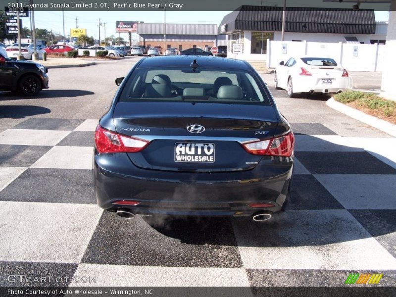 Pacific Blue Pearl / Gray 2011 Hyundai Sonata Limited 2.0T