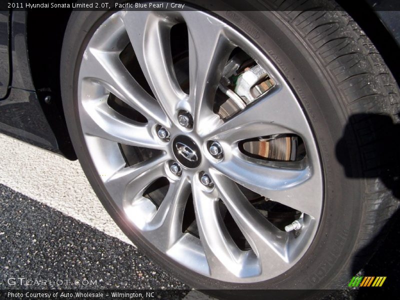 Pacific Blue Pearl / Gray 2011 Hyundai Sonata Limited 2.0T