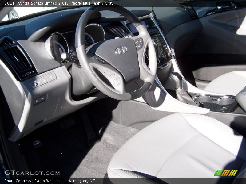 Pacific Blue Pearl / Gray 2011 Hyundai Sonata Limited 2.0T