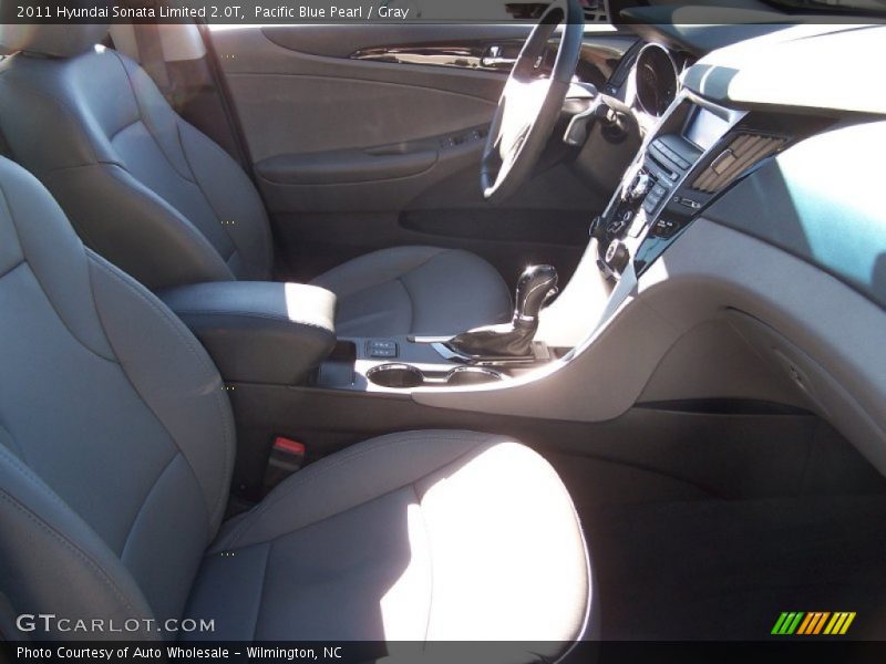 Pacific Blue Pearl / Gray 2011 Hyundai Sonata Limited 2.0T