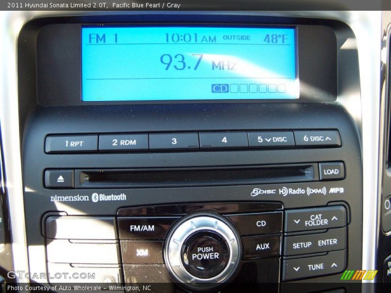 Pacific Blue Pearl / Gray 2011 Hyundai Sonata Limited 2.0T