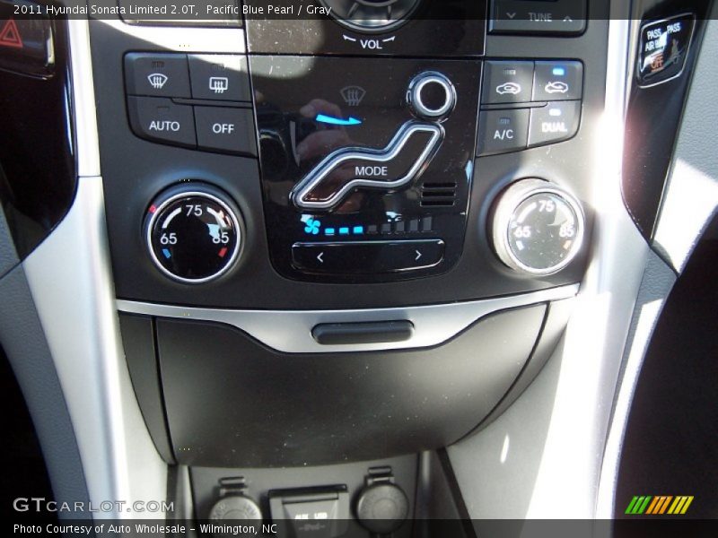 Pacific Blue Pearl / Gray 2011 Hyundai Sonata Limited 2.0T