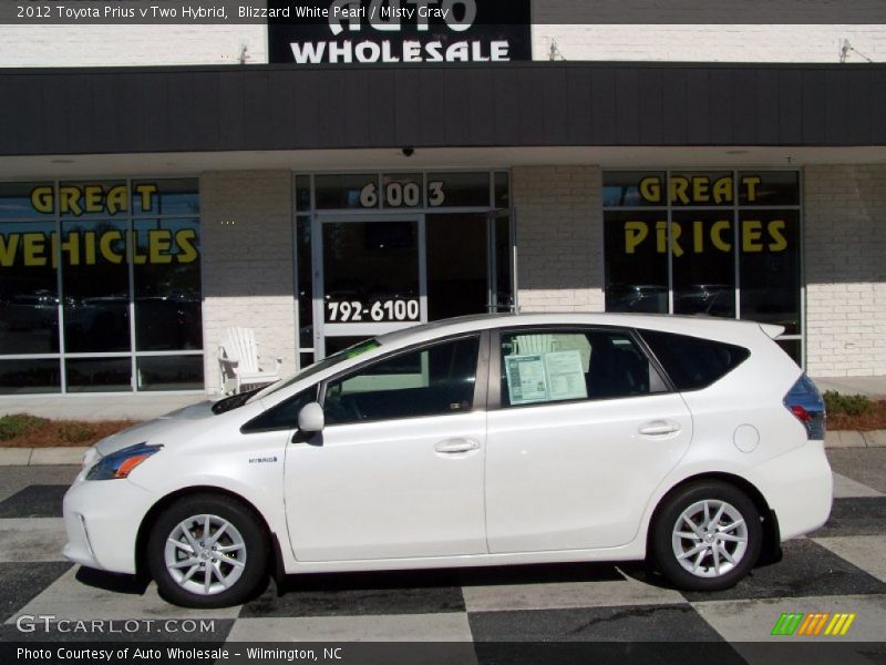 Blizzard White Pearl / Misty Gray 2012 Toyota Prius v Two Hybrid