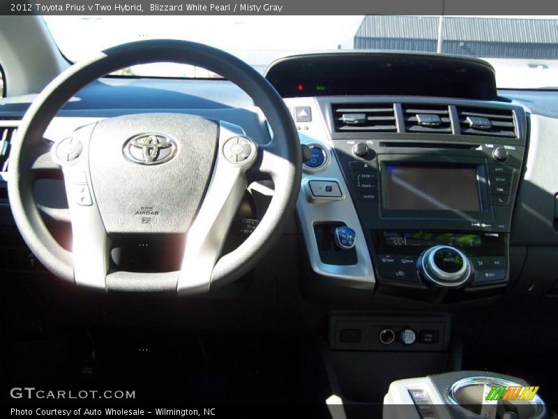 Blizzard White Pearl / Misty Gray 2012 Toyota Prius v Two Hybrid