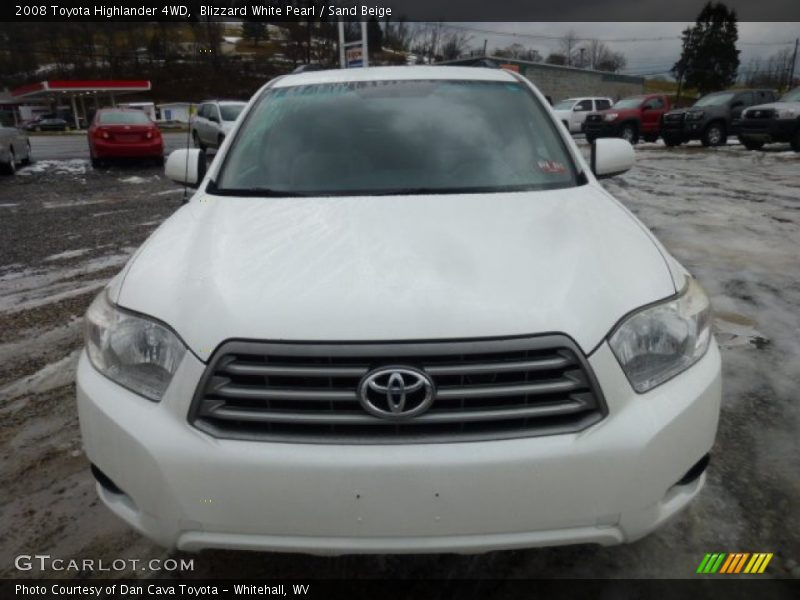 Blizzard White Pearl / Sand Beige 2008 Toyota Highlander 4WD