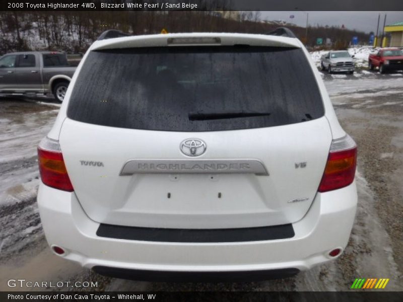 Blizzard White Pearl / Sand Beige 2008 Toyota Highlander 4WD