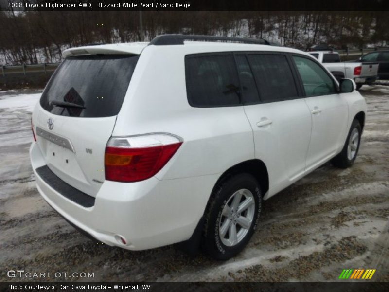 Blizzard White Pearl / Sand Beige 2008 Toyota Highlander 4WD