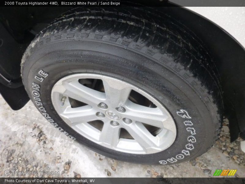 Blizzard White Pearl / Sand Beige 2008 Toyota Highlander 4WD