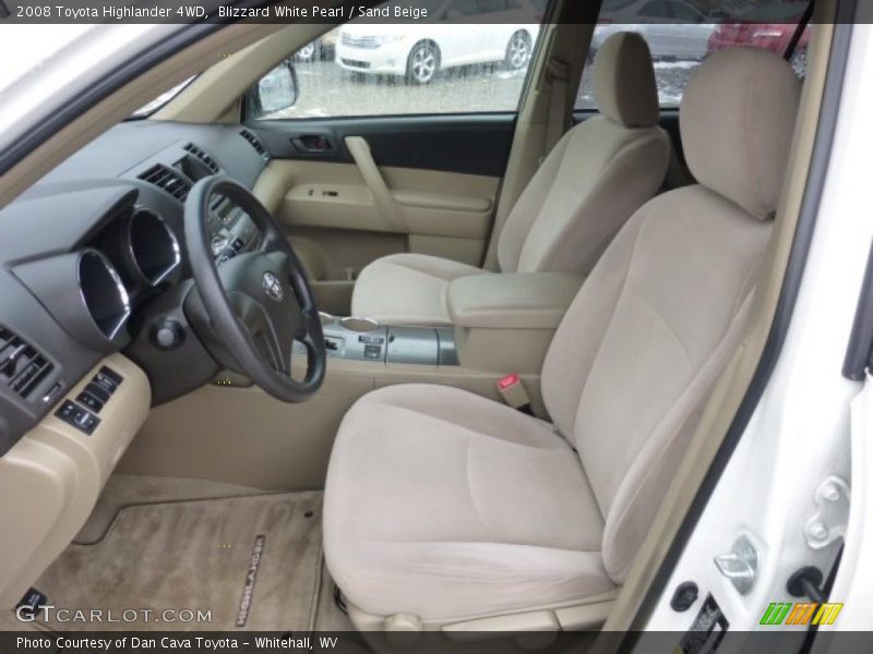 Front Seat of 2008 Highlander 4WD