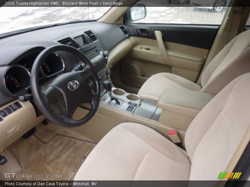Sand Beige Interior - 2008 Highlander 4WD 