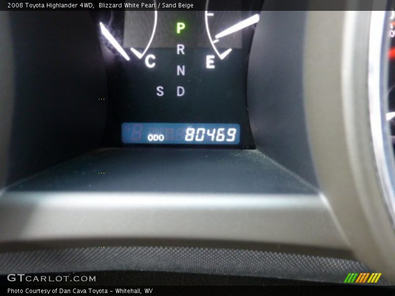 Blizzard White Pearl / Sand Beige 2008 Toyota Highlander 4WD