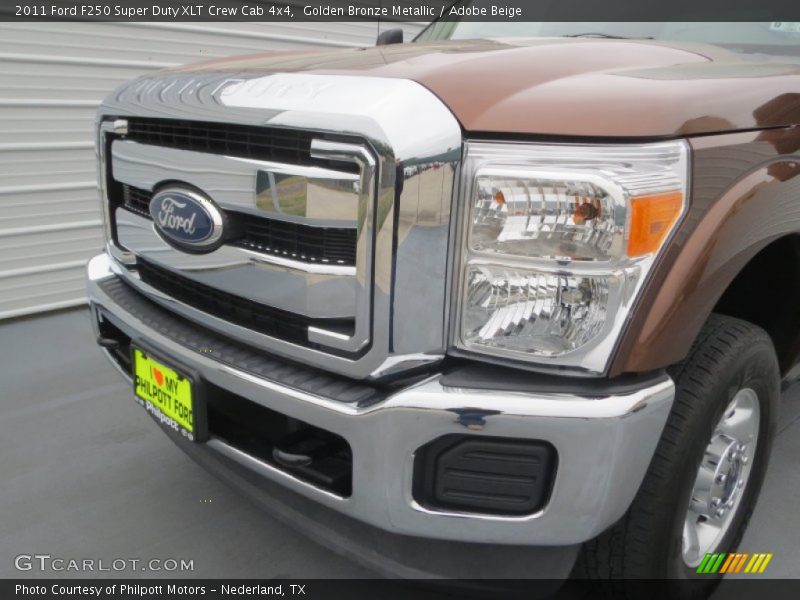 Golden Bronze Metallic / Adobe Beige 2011 Ford F250 Super Duty XLT Crew Cab 4x4