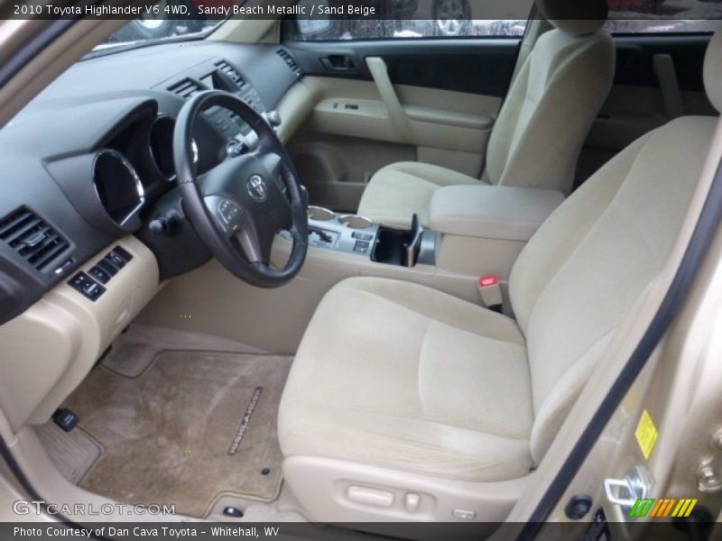 Front Seat of 2010 Highlander V6 4WD