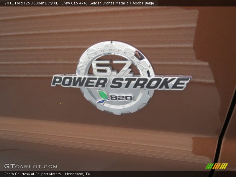 Golden Bronze Metallic / Adobe Beige 2011 Ford F250 Super Duty XLT Crew Cab 4x4