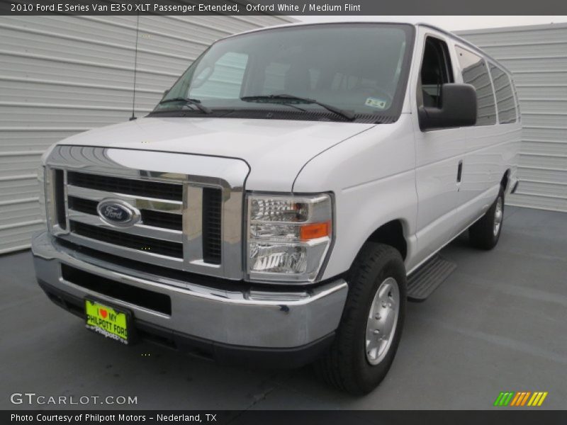 Oxford White / Medium Flint 2010 Ford E Series Van E350 XLT Passenger Extended