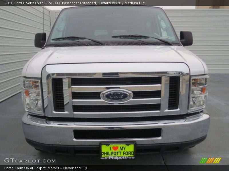 Oxford White / Medium Flint 2010 Ford E Series Van E350 XLT Passenger Extended