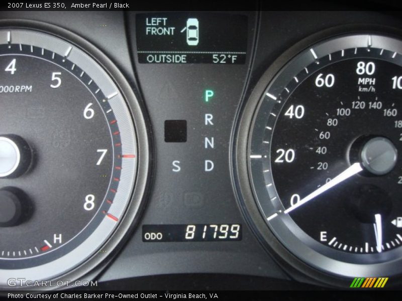 Amber Pearl / Black 2007 Lexus ES 350