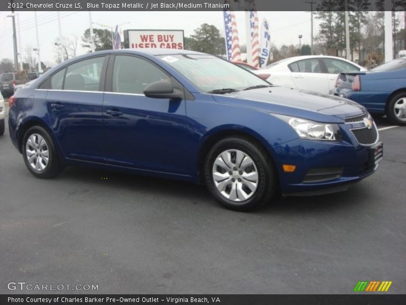 Blue Topaz Metallic / Jet Black/Medium Titanium 2012 Chevrolet Cruze LS