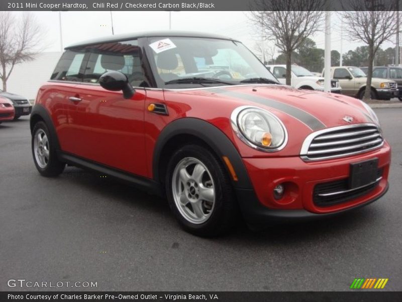 Chili Red / Checkered Carbon Black/Black 2011 Mini Cooper Hardtop