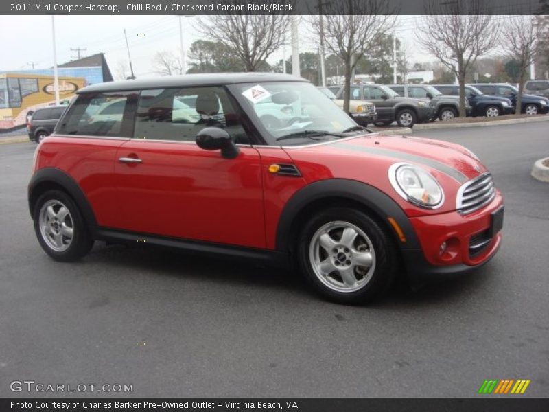 Chili Red / Checkered Carbon Black/Black 2011 Mini Cooper Hardtop
