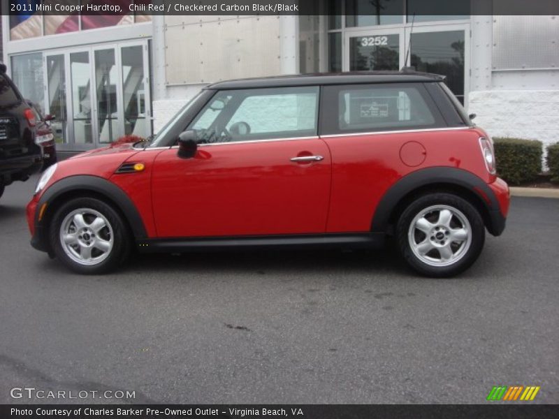 Chili Red / Checkered Carbon Black/Black 2011 Mini Cooper Hardtop