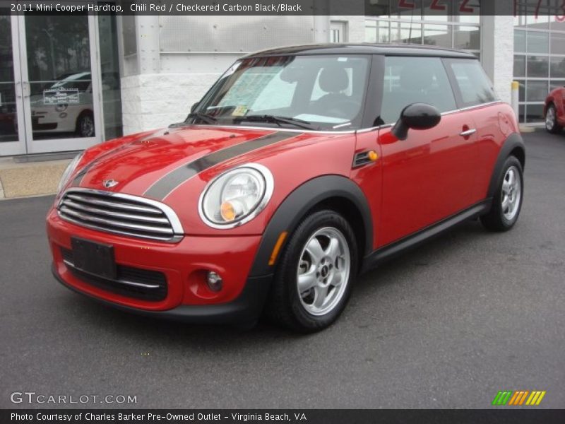 Chili Red / Checkered Carbon Black/Black 2011 Mini Cooper Hardtop