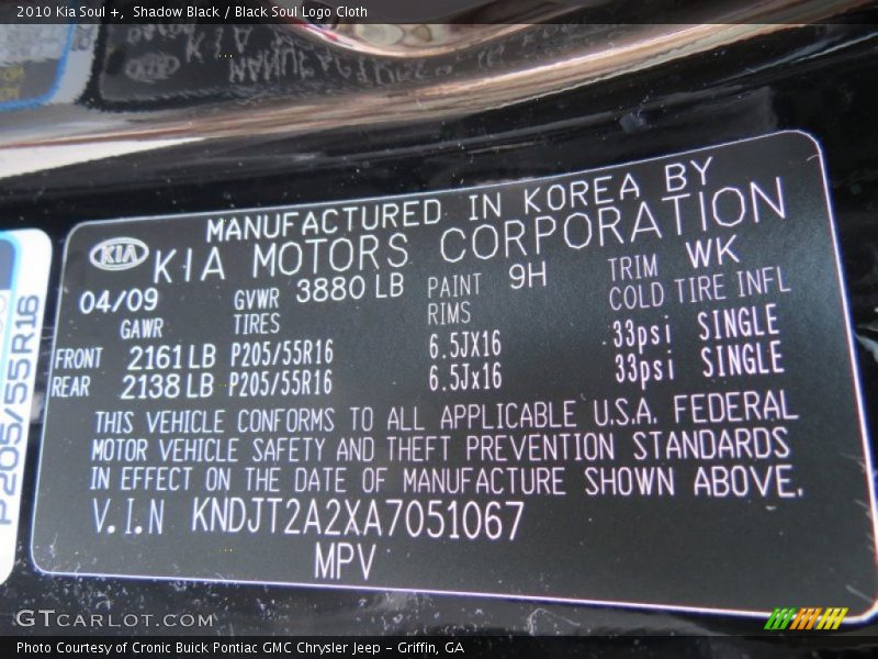 Shadow Black / Black Soul Logo Cloth 2010 Kia Soul +