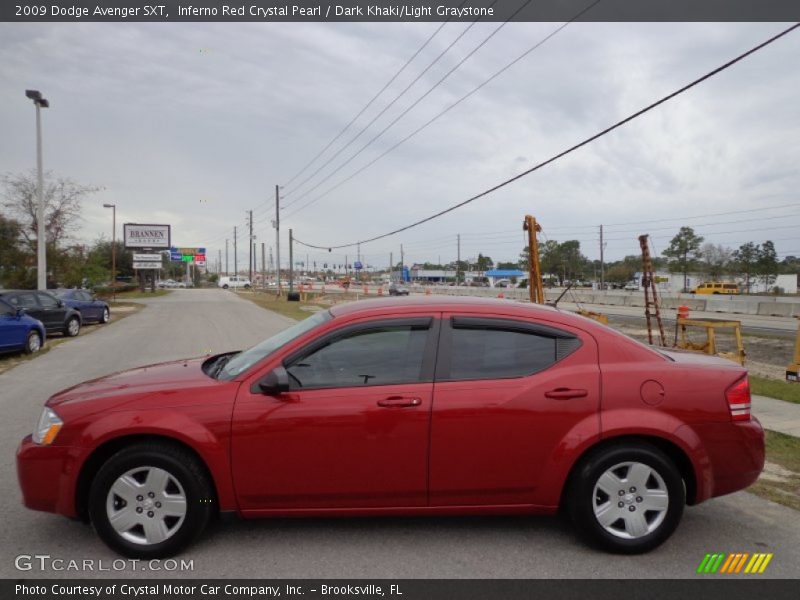 Inferno Red Crystal Pearl / Dark Khaki/Light Graystone 2009 Dodge Avenger SXT