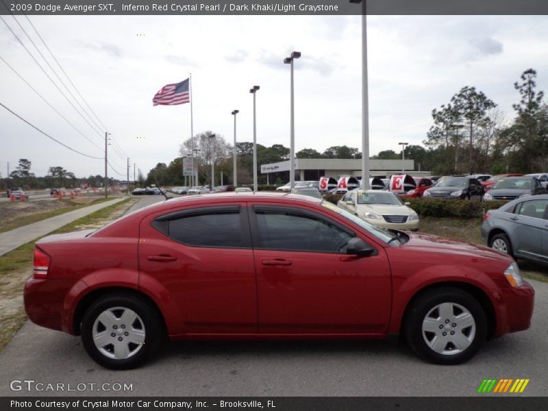 Inferno Red Crystal Pearl / Dark Khaki/Light Graystone 2009 Dodge Avenger SXT