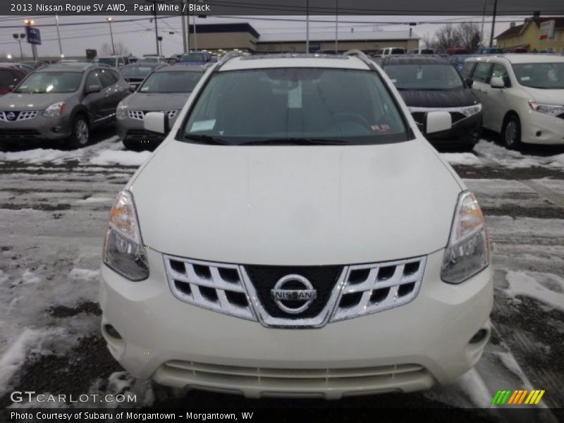 Pearl White / Black 2013 Nissan Rogue SV AWD