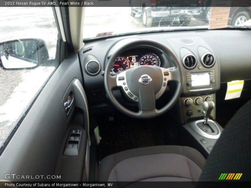 Pearl White / Black 2013 Nissan Rogue SV AWD