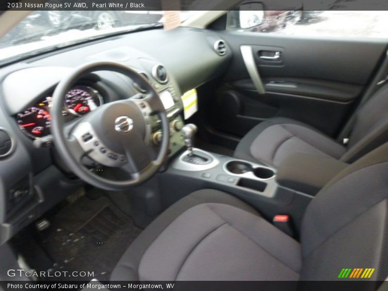 Pearl White / Black 2013 Nissan Rogue SV AWD