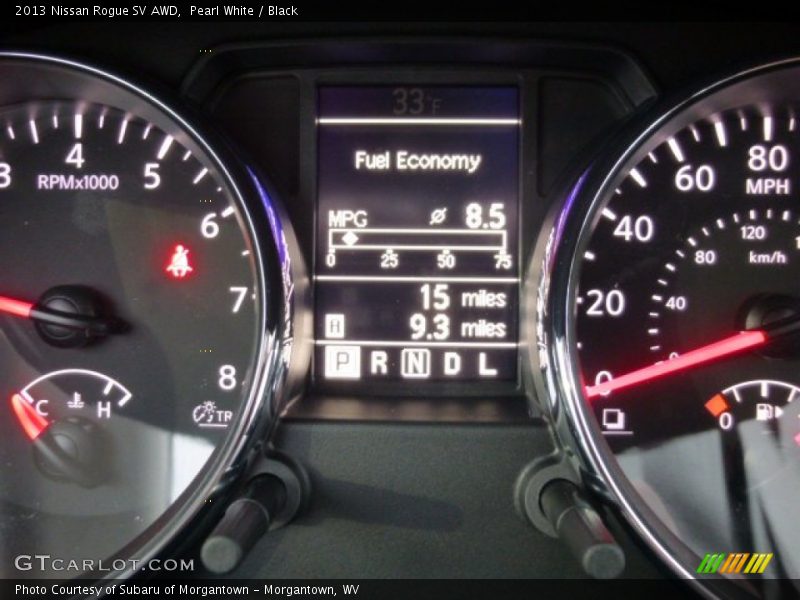 Pearl White / Black 2013 Nissan Rogue SV AWD