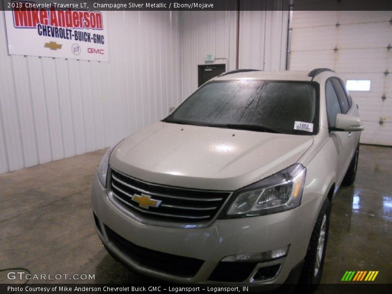 Champagne Silver Metallic / Ebony/Mojave 2013 Chevrolet Traverse LT