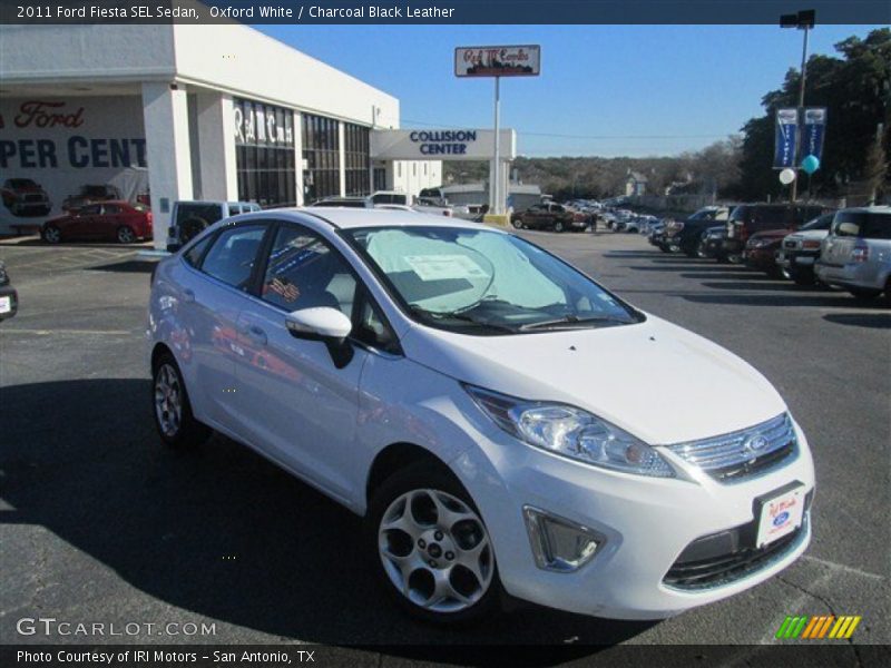 Oxford White / Charcoal Black Leather 2011 Ford Fiesta SEL Sedan