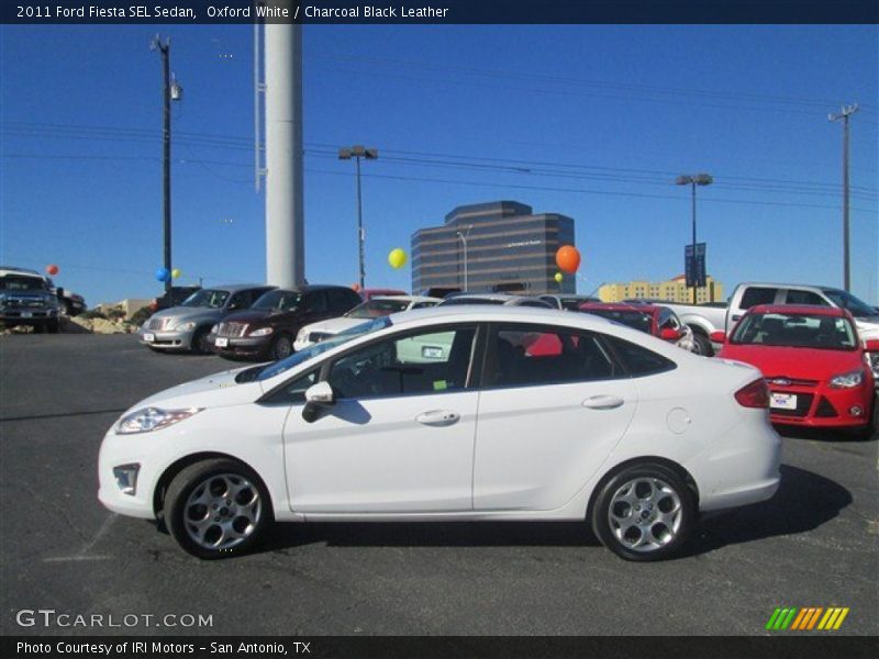 Oxford White / Charcoal Black Leather 2011 Ford Fiesta SEL Sedan