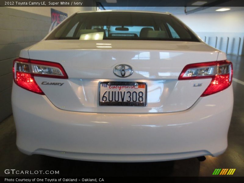 Super White / Ivory 2012 Toyota Camry LE
