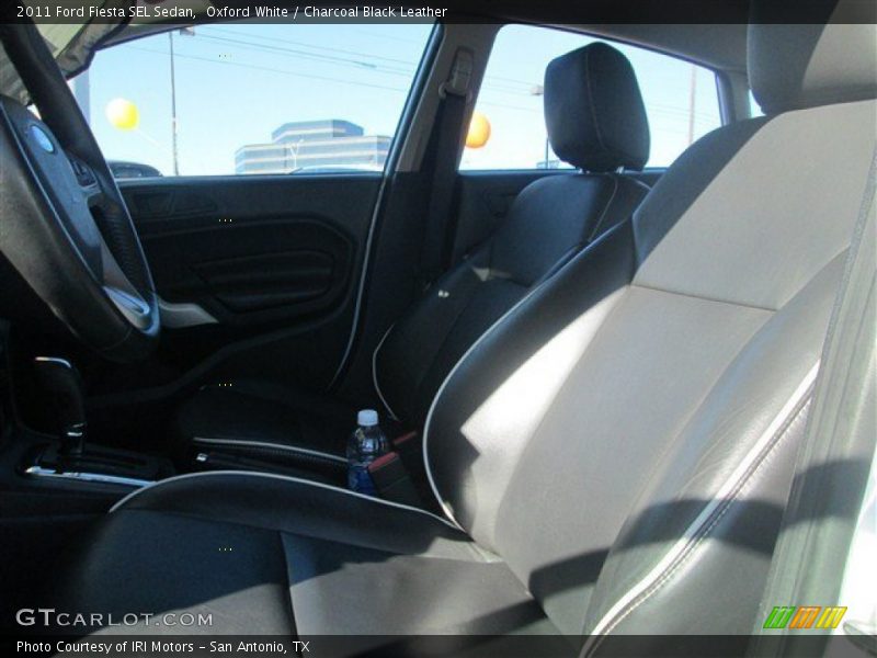 Oxford White / Charcoal Black Leather 2011 Ford Fiesta SEL Sedan
